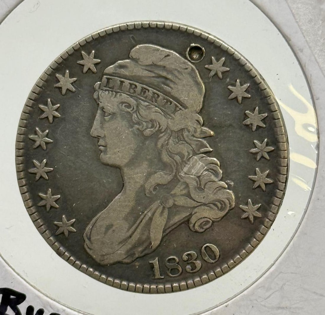 1830 Capped Bust Half Dollar Coin, 50 Cents, Silver: IMPORTANT, WE ONLY ACCEPT CREDIT CARDS UP TO $500 FOR ONLINE COIN PURCHASES. YOU CAN PAY ACH THROUGH PROXIBID, OR YOU CAN SEND A WIRE OR CERTIFIED CHECK. WE WILL HOLD ALL SHIPPING OF COINS FOR 10 DAYS