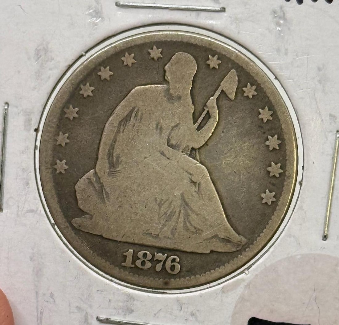 1876 United States Seated Liberty Half Dollar Coin, Silver Composition: IMPORTANT, WE ONLY ACCEPT CREDIT CARDS UP TO $500 FOR ONLINE COIN PURCHASES. YOU CAN PAY ACH THROUGH PROXIBID, OR YOU CAN SEND A WIRE OR CERTIFIED CHECK. WE WILL HOLD ALL SHIPPING OF COINS FOR 10 DAYS