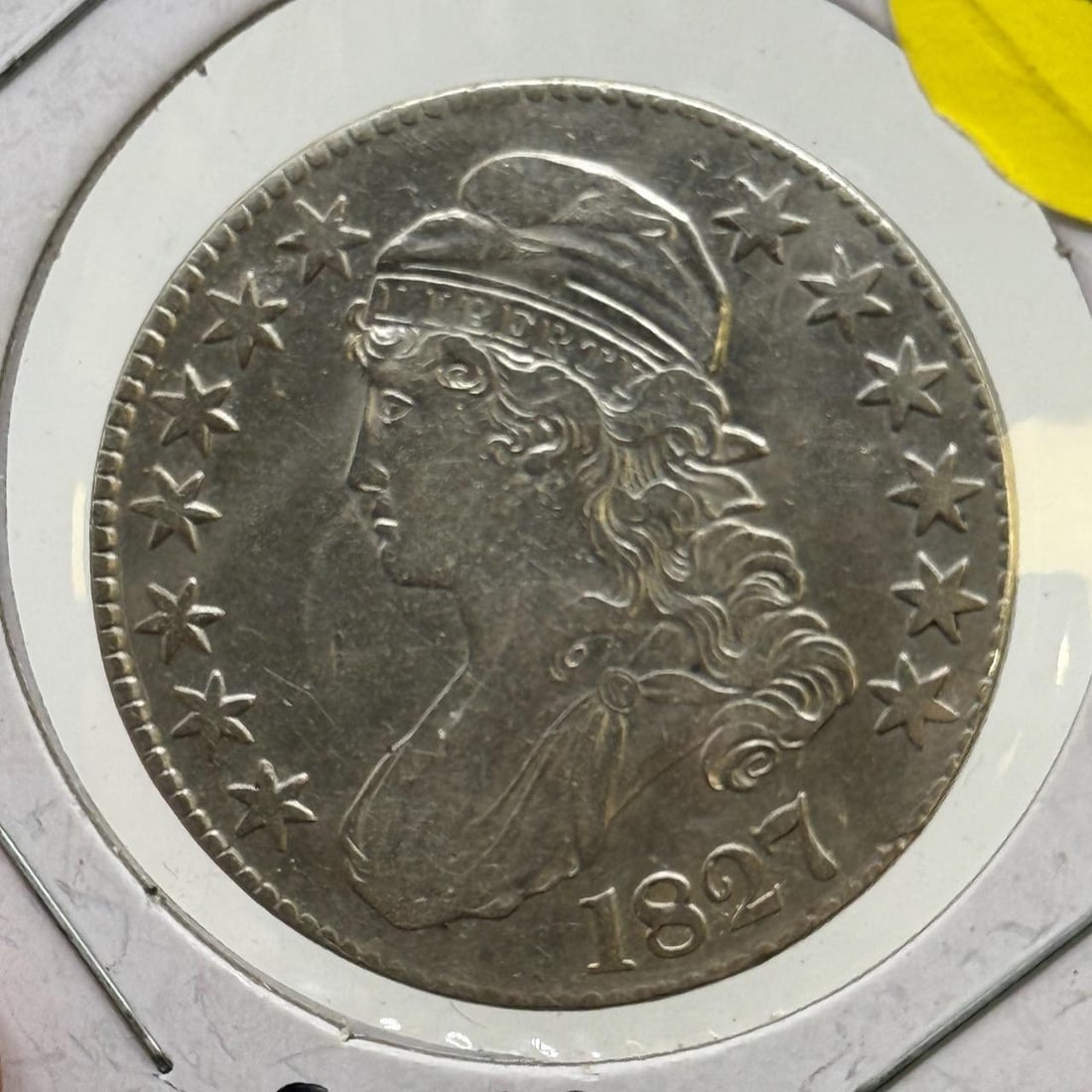 1827 Capped Bust Half Dollar Coin, 50 Cents, United States: IMPORTANT, WE ONLY ACCEPT CREDIT CARDS UP TO $500 FOR ONLINE COIN PURCHASES. YOU CAN PAY ACH THROUGH PROXIBID, OR YOU CAN SEND A WIRE OR CERTIFIED CHECK. WE WILL HOLD ALL SHIPPING OF COINS FOR 10 DAYS