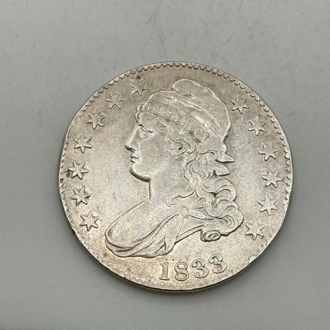 1833 Capped Bust Half Dollar, silver (1 of 2)