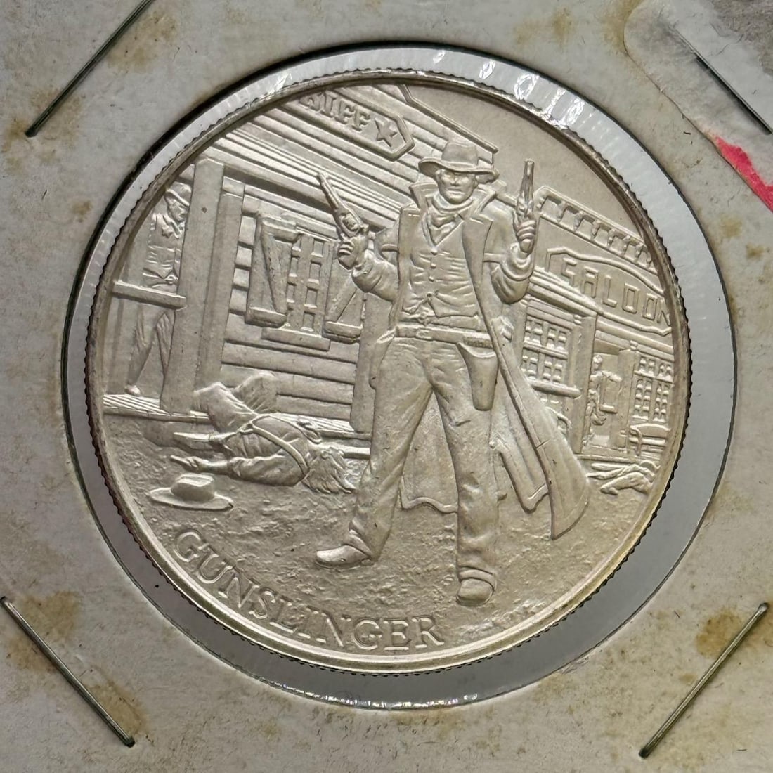 Gunslinger 1 Troy Ounce Silver Bullion Coin, 999 Fine Silver: IMPORTANT, WE ONLY ACCEPT CREDIT CARDS UP TO $500 FOR ONLINE COIN PURCHASES. YOU CAN PAY ACH THROUGH PROXIBID, OR YOU CAN SEND A WIRE OR CERTIFIED CHECK. WE WILL HOLD ALL SHIPPING OF COINS FOR 10 DAYS