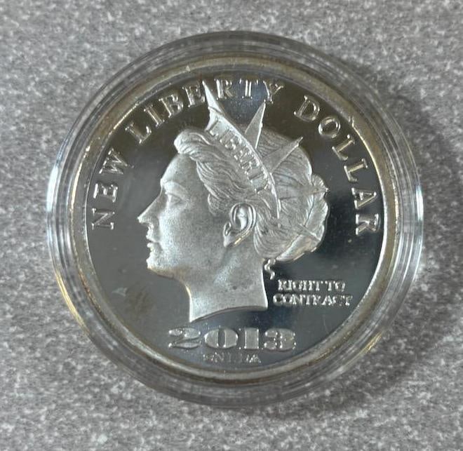 2018 New Liberty Dollar Coin, $50 Face Value, Silver, 1 Troy Ounce: IMPORTANT, WE ONLY ACCEPT CREDIT CARDS UP TO $500 FOR ONLINE COIN PURCHASES. YOU CAN PAY ACH THROUGH PROXIBID, OR YOU CAN SEND A WIRE OR CERTIFIED CHECK. WE WILL HOLD ALL SHIPPING OF COINS FOR 10 DAYS