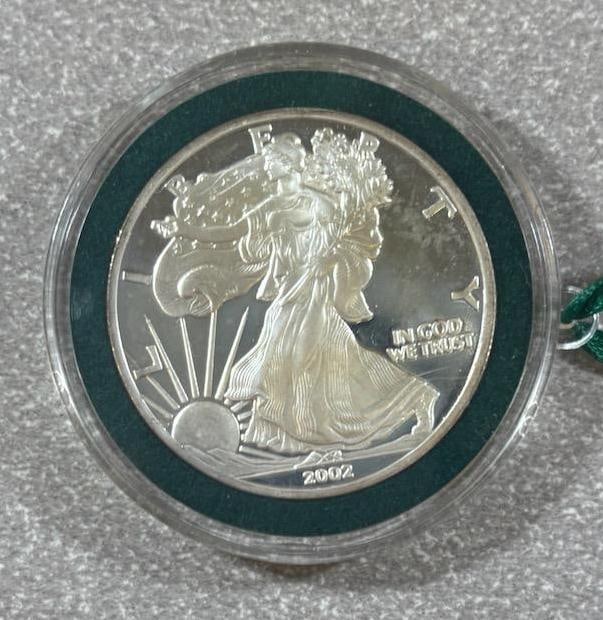 2002 Silver Coin, 1 oz Silver, "God Bless America" Design (1 of 2)