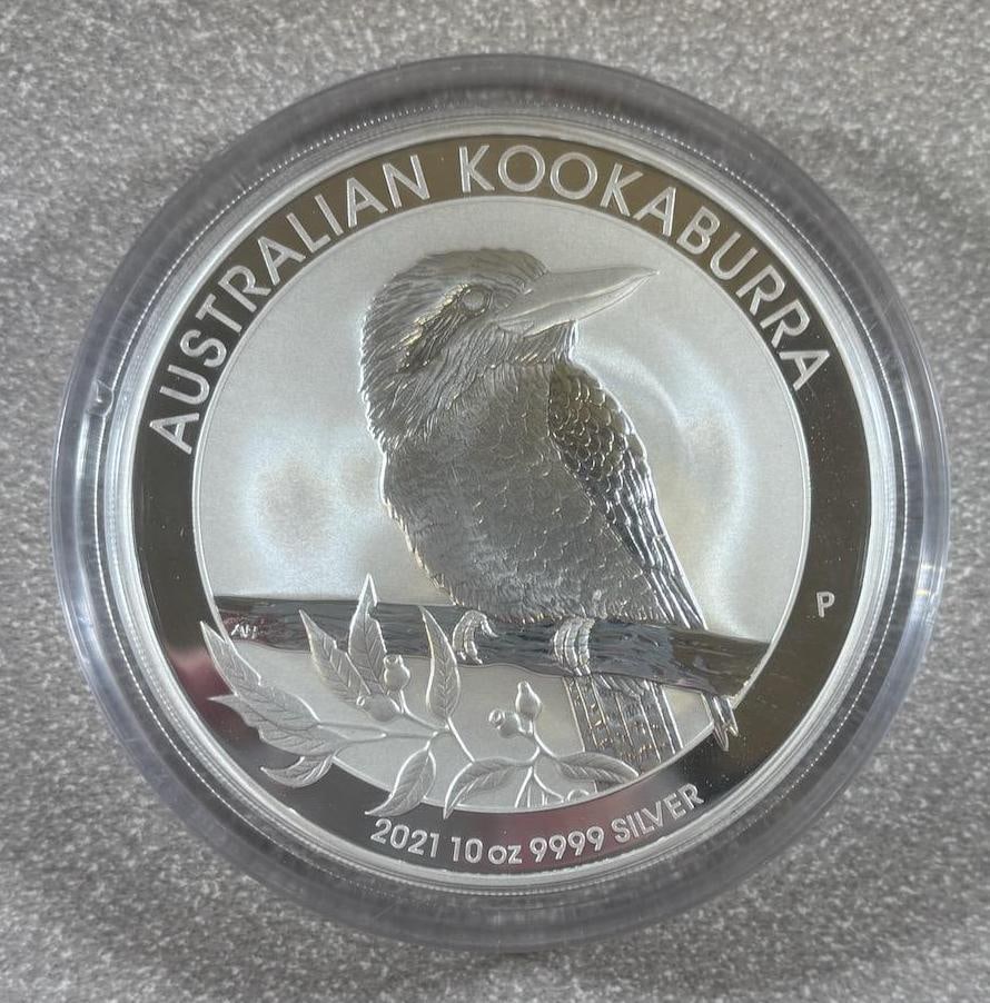 2021 Australian Kookaburra 10 oz Silver Coin, Perth Mint (1 of 2)
