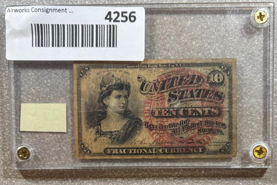 10 Cents Fractional Currency Note, U.S. 1869-1875: IMPORTANT, WE ONLY ACCEPT CREDIT CARDS UP TO $500 FOR ONLINE COIN PURCHASES. YOU CAN PAY ACH THROUGH PROXIBID, OR YOU CAN SEND A WIRE OR CERTIFIED CHECK. WE WILL HOLD ALL SHIPPING OF COINS FOR 10 DAYS