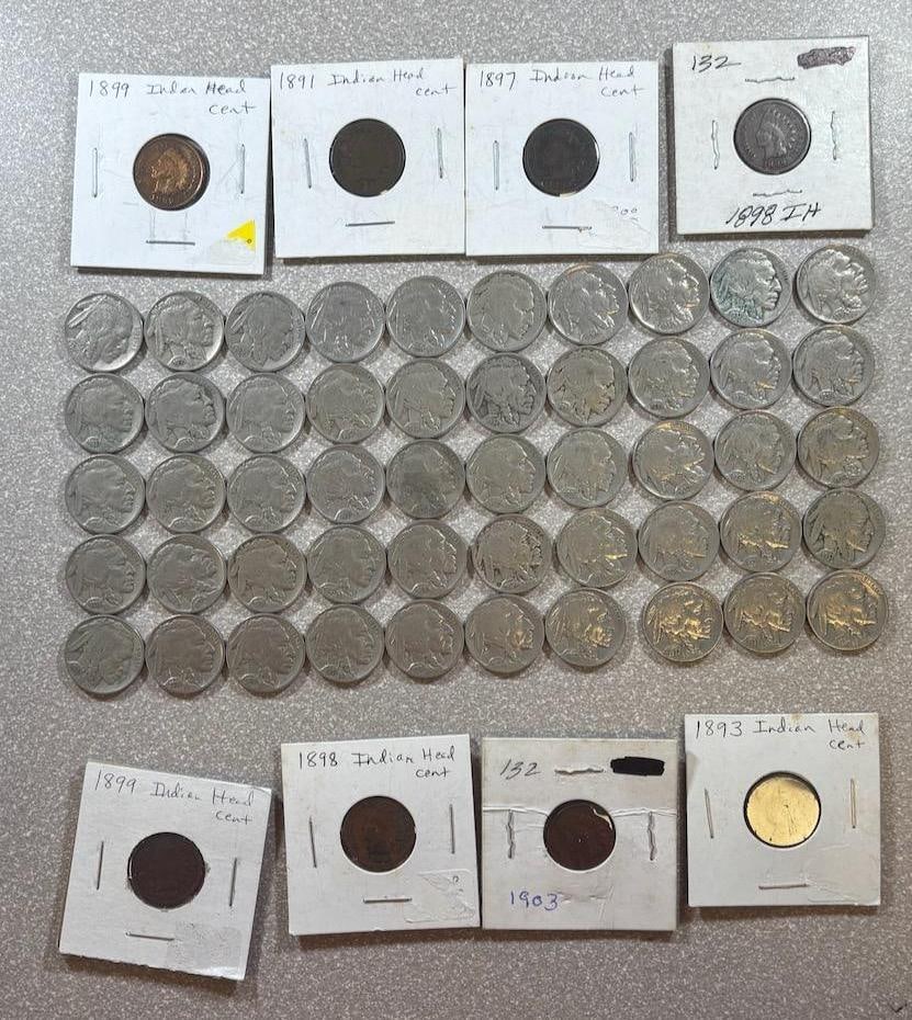 Indian Head Cent & Buffalo Nickel Collection, various dates (1 of 16)