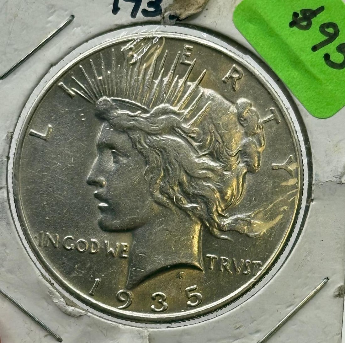 1935 Peace Dollar, United States, 90% Silver: IMPORTANT, WE ONLY ACCEPT CREDIT CARDS UP TO $500 FOR ONLINE COIN PURCHASES. YOU CAN PAY ACH THROUGH PROXIBID, OR YOU CAN SEND A WIRE OR CERTIFIED CHECK. WE WILL HOLD ALL SHIPPING OF COINS FOR 10 DAYS