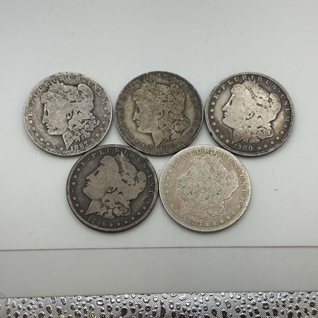 5- 90% silver Morgan Dollars, 1881-O, 1887-O, 1883-O, 1896-O, 1900-O (1 of 2)