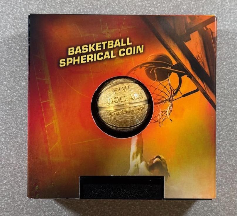 Samoa 5 Dollar Basketball Spherical Coin, 2021, 24K Gold Plated, One Ounce Fine Silver: IMPORTANT, WE ONLY ACCEPT CREDIT CARDS UP TO $500 FOR ONLINE COIN PURCHASES. YOU CAN PAY ACH THROUGH PROXIBID, OR YOU CAN SEND A WIRE OR CERTIFIED CHECK. WE WILL HOLD ALL SHIPPING OF COINS FOR 10 DAYS