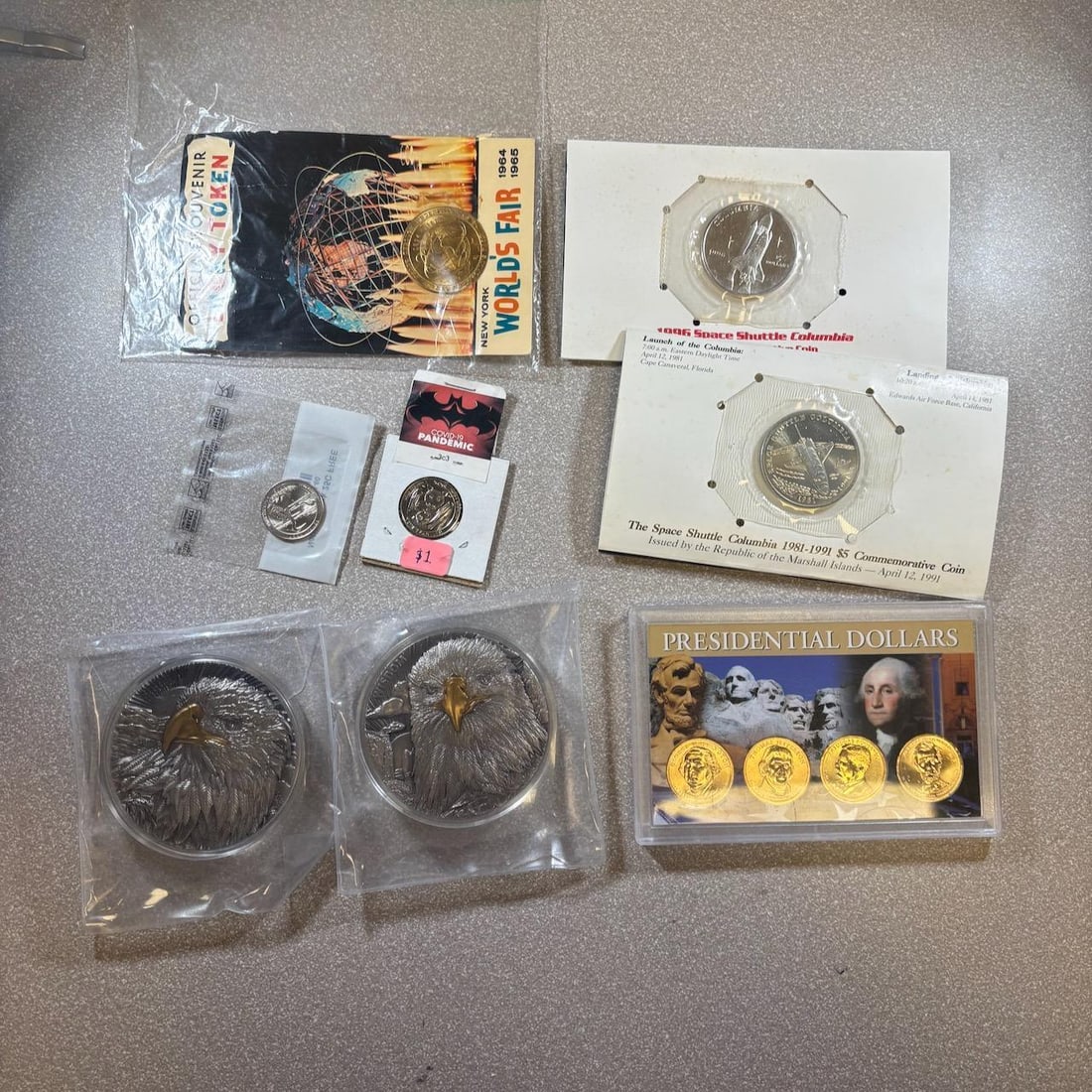 Commemorative Coin Sets: Space Shuttle Columbia, World's Fair, Presidential Dollars (1 of 1)