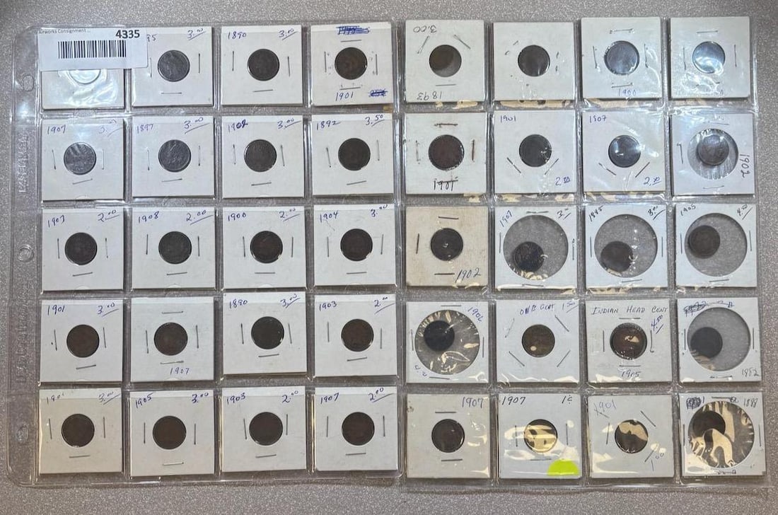 Indian Head Cent Coin Collection, Various Years (1881-1908), 40 Coins (1 of 12)