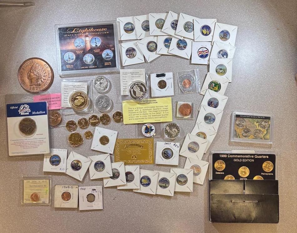 Coin Collection with U.S. State Quarters & Canadian Dime, 1999 Gold Edition and more: IMPORTANT, WE ONLY ACCEPT CREDIT CARDS UP TO $500 FOR ONLINE COIN PURCHASES. YOU CAN PAY ACH THROUGH PROXIBID, OR YOU CAN SEND A WIRE OR CERTIFIED CHECK. WE WILL HOLD ALL SHIPPING OF COINS FOR 10 DAYS