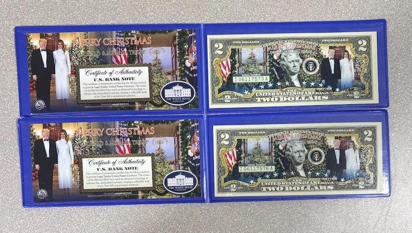 Collectible U.S. Two Dollar Bills, Christmas TRUMP Theme (1 of 1)