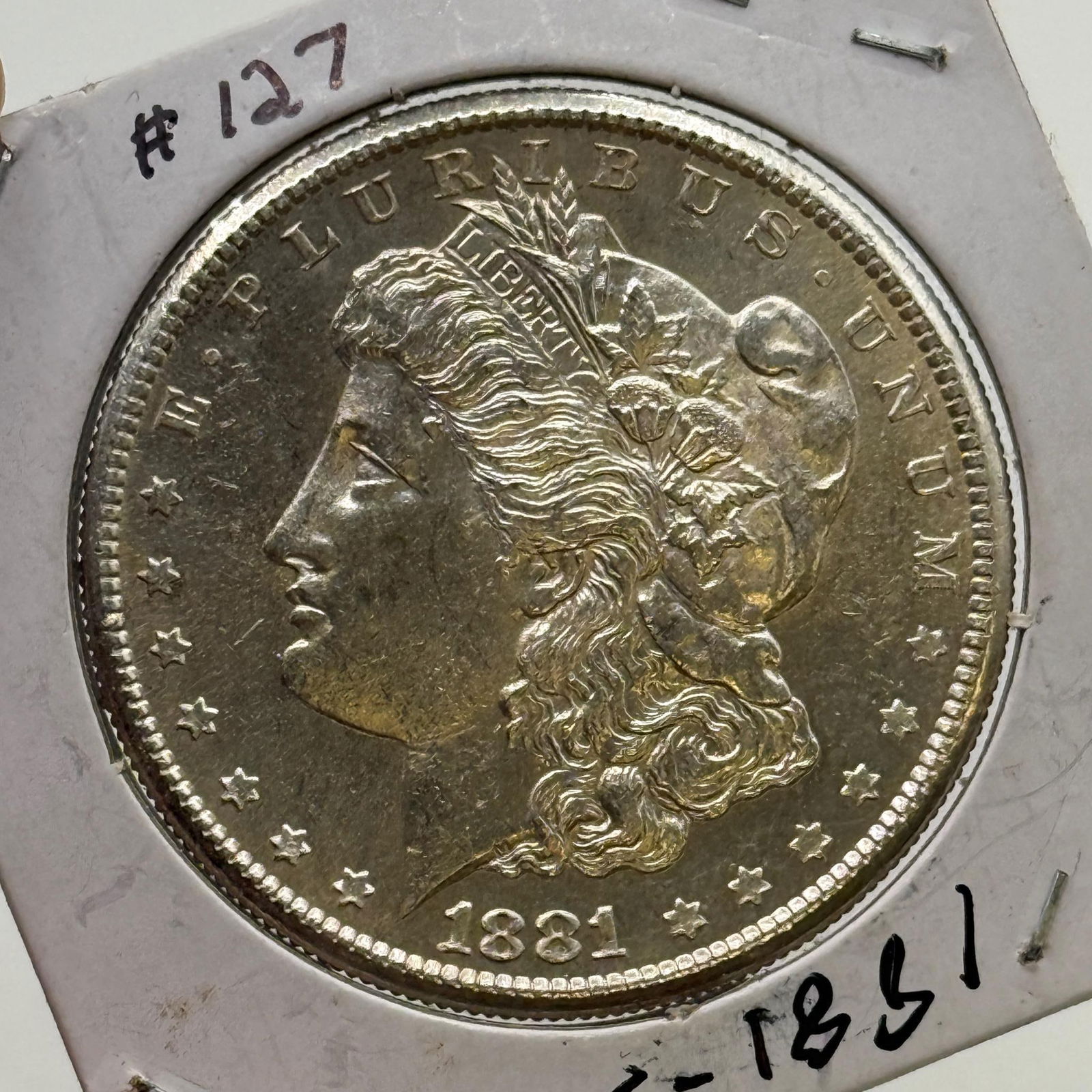 1881-S US Morgan SIlver Dollar, 90% silver: IMPORTANT, WE ONLY ACCEPT CREDIT CARDS UP TO $500 FOR ONLINE COIN PURCHASES. YOU CAN PAY ACH THROUGH PROXIBID, OR YOU CAN SEND A WIRE OR CERTIFIED CHECK. WE WILL HOLD ALL SHIPPING OF COINS FOR 10 DAYS