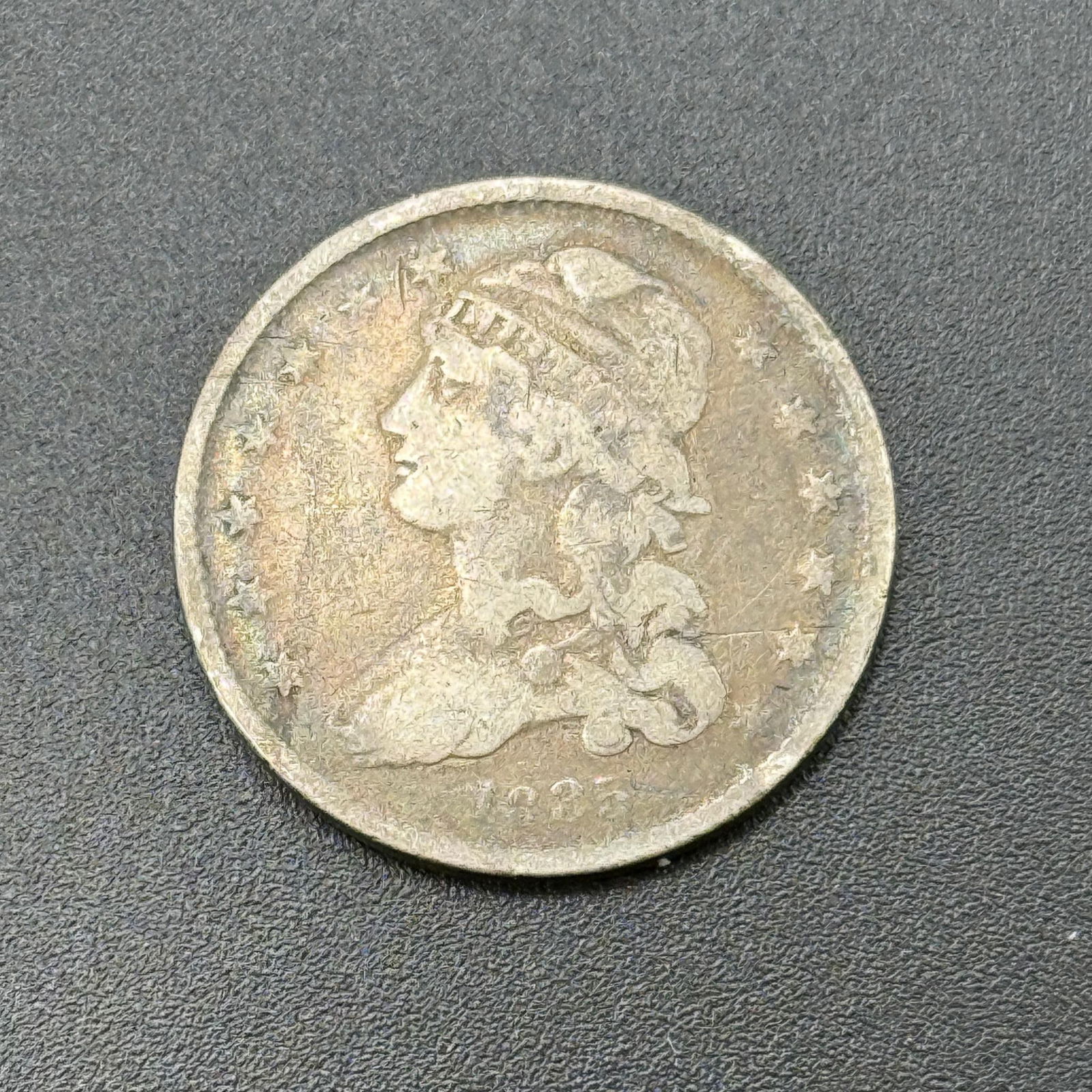 1835 Bust Quarter, nice type coin, THE ONLY ONE IN THIS AUCTION: IMPORTANT, WE ONLY ACCEPT CREDIT CARDS UP TO $500 FOR ONLINE COIN PURCHASES. YOU CAN PAY ACH THROUGH PROXIBID, OR YOU CAN SEND A WIRE OR CERTIFIED CHECK. WE WILL HOLD ALL SHIPPING OF COINS FOR 10 DAYS