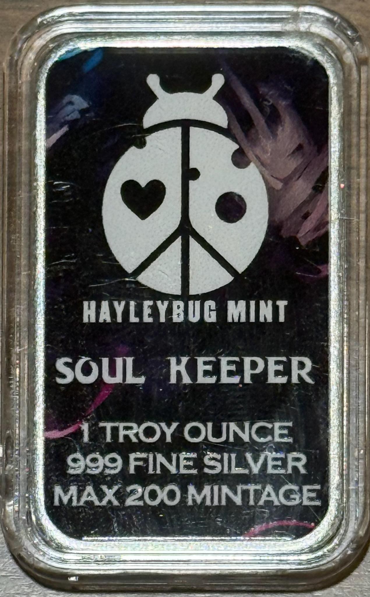 Hayleybug Mint Soul Keeper Silver Bullion Bar, 1 Troy Ounce, 999 Fine Silver: IMPORTANT, WE ONLY ACCEPT CREDIT CARDS UP TO $500 FOR ONLINE COIN PURCHASES. YOU CAN PAY ACH THROUGH PROXIBID, OR YOU CAN SEND A WIRE OR CERTIFIED CHECK. WE WILL HOLD ALL SHIPPING OF COINS FOR 10