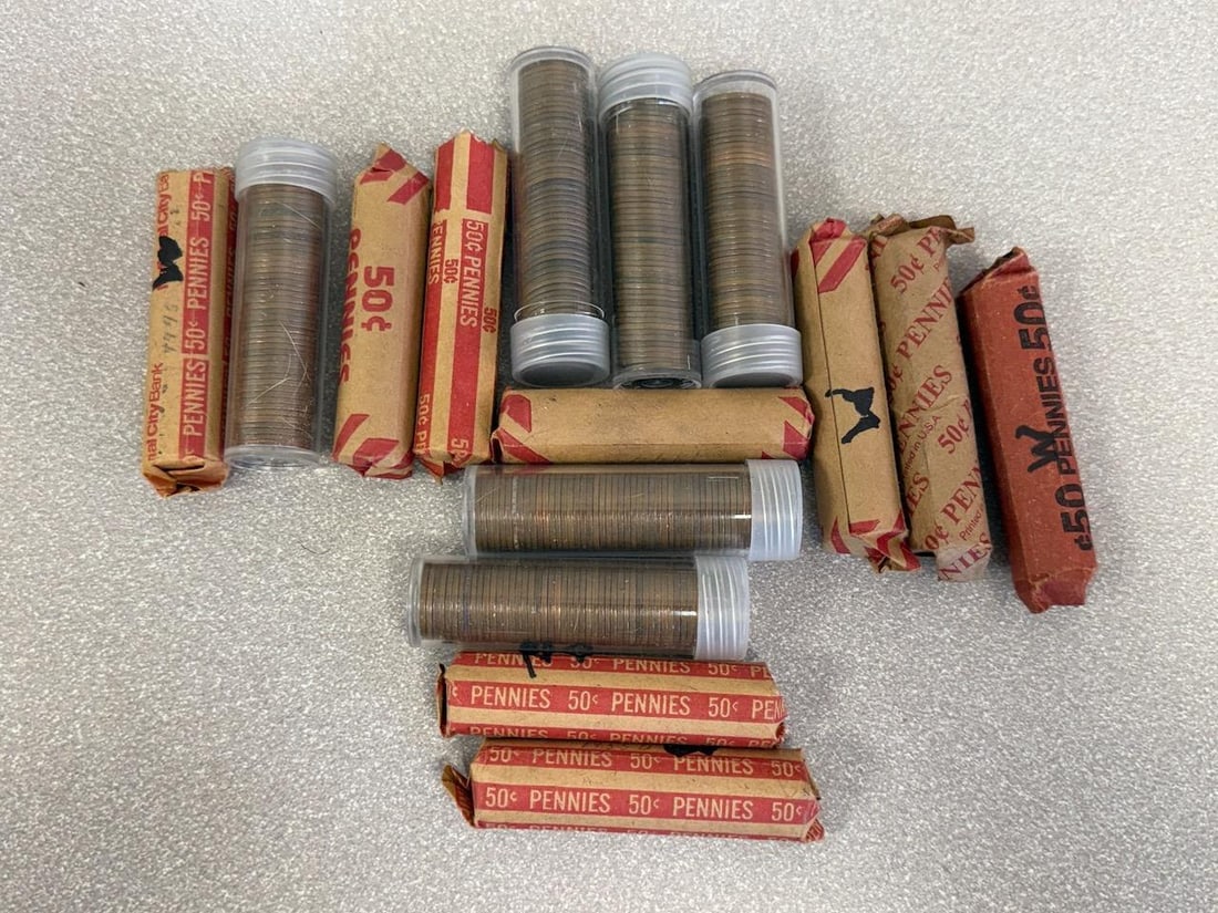 15 ROLLS OF ASST WHEAT CENTS: IMPORTANT, WE ONLY ACCEPT CREDIT CARDS UP TO $500 FOR ONLINE COIN PURCHASES. YOU CAN PAY ACH THROUGH PROXIBID, OR YOU CAN SEND A WIRE OR CERTIFIED CHECK. WE WILL HOLD ALL SHIPPING OF COINS FOR 10