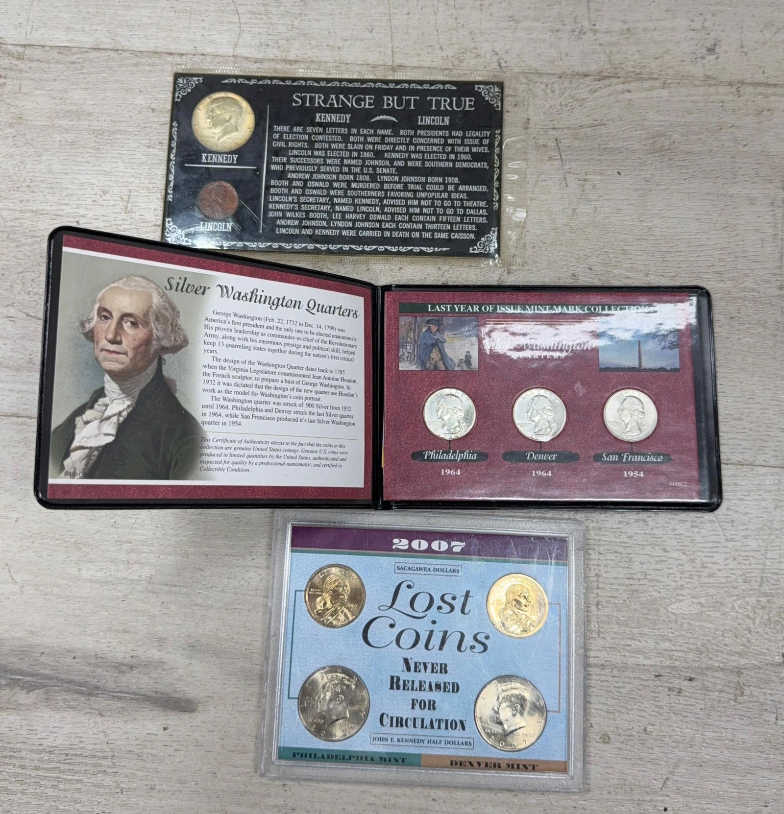 Coin Collection: 1964 Washington Quarters & 2007 Sacagawea Dollars, Philadelphia & Denver Mint: IMPORTANT, WE ONLY ACCEPT CREDIT CARDS UP TO $500 FOR ONLINE COIN PURCHASES. YOU CAN PAY ACH THROUGH PROXIBID, OR YOU CAN SEND A WIRE OR CERTIFIED CHECK. WE WILL HOLD ALL SHIPPING OF COINS FOR 10 DAYS