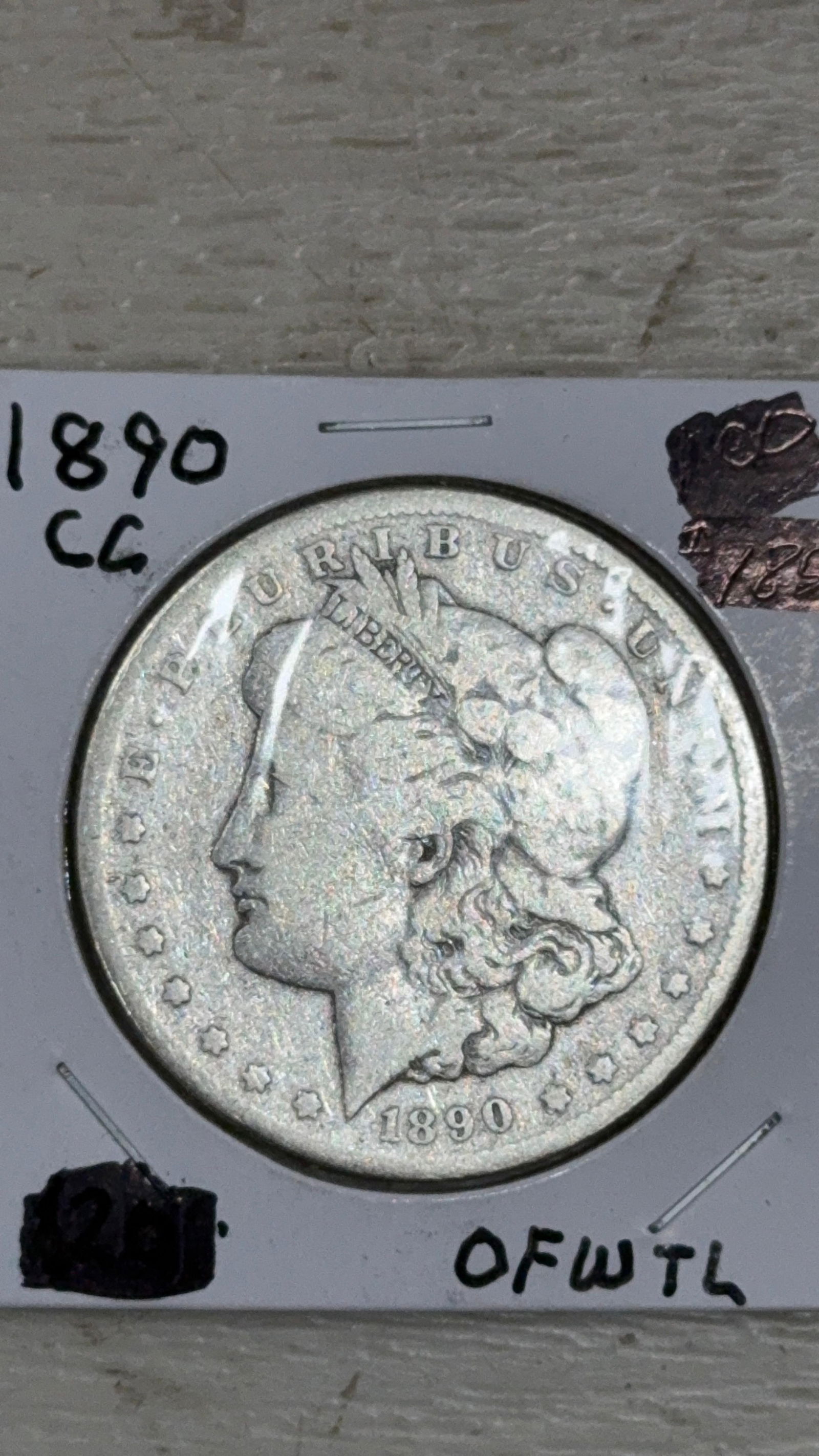 1890-CC Morgan Silver Dollar, Carson City (CC) Mint Mark, 90% Silver (1 of 3)