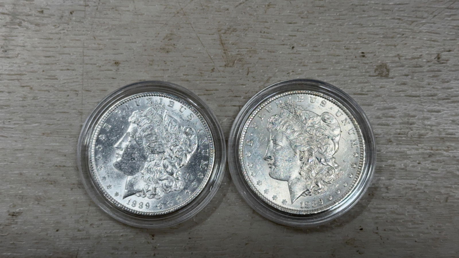 2-1889 Morgan Dollar Coins, United States, 90% Silver: IMPORTANT, WE ONLY ACCEPT CREDIT CARDS UP TO $500 FOR ONLINE COIN PURCHASES. YOU CAN PAY ACH THROUGH PROXIBID, OR YOU CAN SEND A WIRE OR CERTIFIED CHECK. WE WILL HOLD ALL SHIPPING OF COINS FOR 10 DAYS