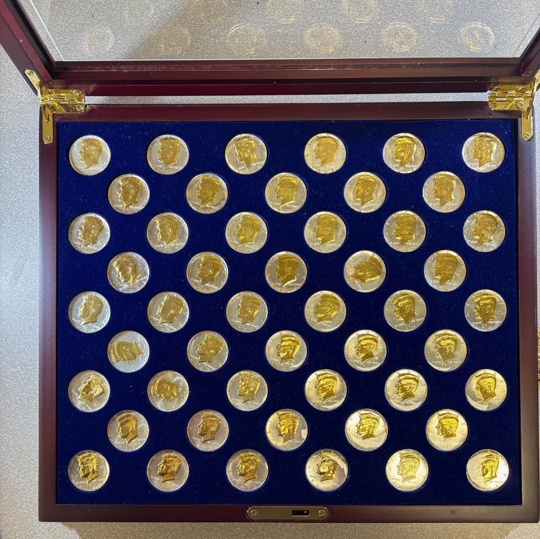 Kennedy Half Dollar Collection, from 1964- 2014, gold plated and coated for protection, cool set (1 of 11)