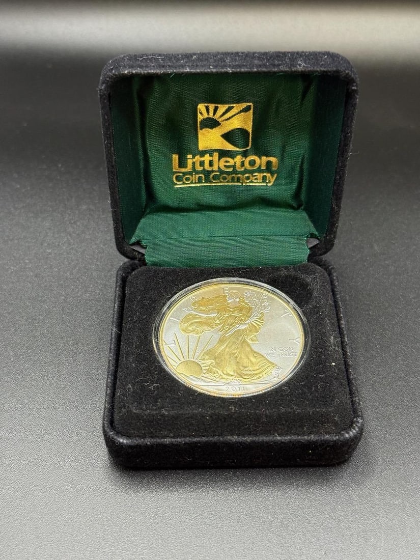 2011 American Silver Eagle Coin, Littleton Coin Company, Silver, in Presentation Box: IMPORTANT, WE ONLY ACCEPT CREDIT CARDS UP TO $500 FOR ONLINE COIN PURCHASES. YOU CAN PAY ACH THROUGH PROXIBID, OR YOU CAN SEND A WIRE OR CERTIFIED CHECK. WE WILL HOLD ALL SHIPPING OF COINS FOR 10 DAYS
