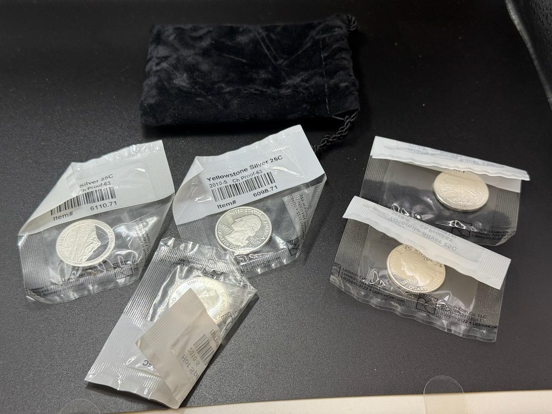 2010 America the Beautiful Silver Quarters Set of 5, Grand Canyon & Yellowstone: IMPORTANT, WE ONLY ACCEPT CREDIT CARDS UP TO $500 FOR ONLINE COIN PURCHASES. YOU CAN PAY ACH THROUGH PROXIBID, OR YOU CAN SEND A WIRE OR CERTIFIED CHECK. WE WILL HOLD ALL SHIPPING OF COINS FOR 10 DAYS