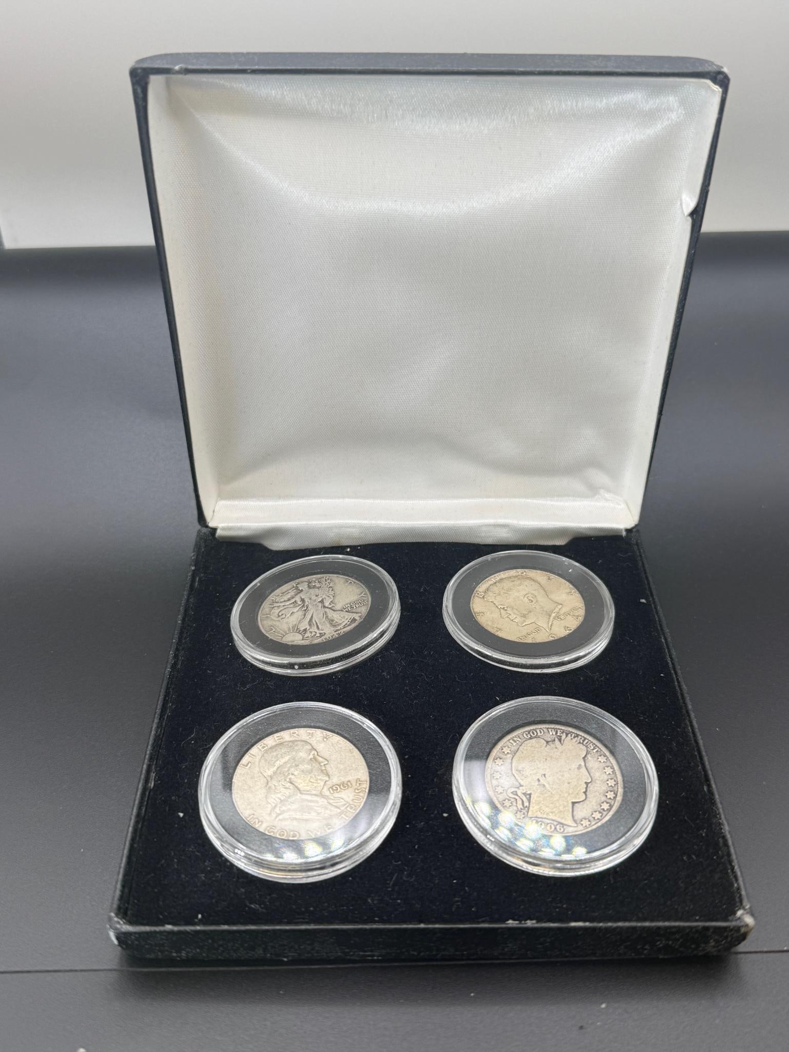 U.S. Silver Half Dollar Set: Walking Liberty, Kennedy, Barber, Franklin (1 of 5)
