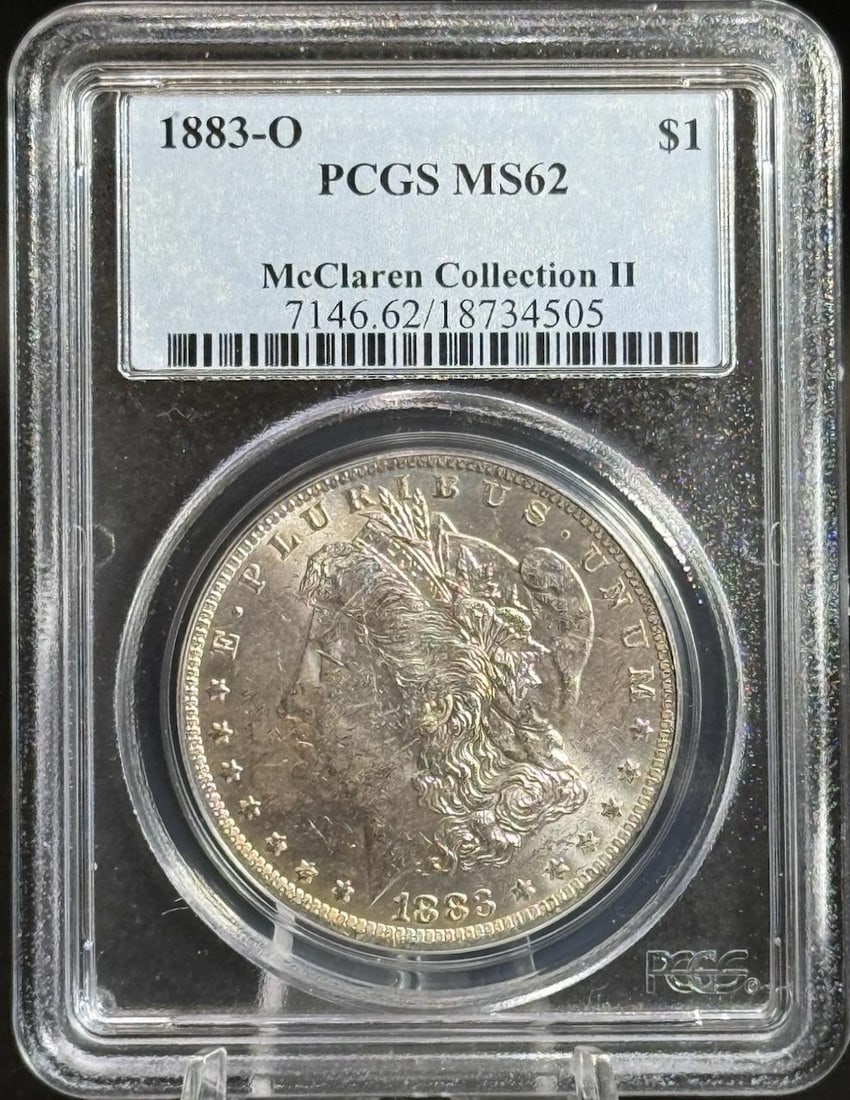 1883-O Morgan Dollar Coin MS62 PCGS Certified, $1, McLaren Collection II: IMPORTANT, WE ONLY ACCEPT CREDIT CARDS UP TO $500 FOR ONLINE COIN PURCHASES. YOU CAN PAY ACH THROUGH PROXIBID, OR YOU CAN SEND A WIRE OR CERTIFIED CHECK. WE WILL HOLD ALL SHIPPING OF COINS FOR 10 DAYS