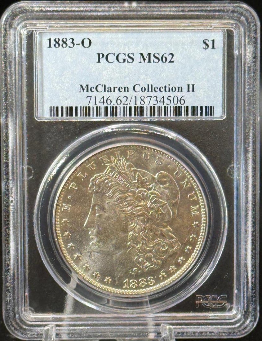 1883-O Morgan Dollar Coin MS62 PCGS Certified, $1, McLaren Collection II: IMPORTANT, WE ONLY ACCEPT CREDIT CARDS UP TO $500 FOR ONLINE COIN PURCHASES. YOU CAN PAY ACH THROUGH PROXIBID, OR YOU CAN SEND A WIRE OR CERTIFIED CHECK. WE WILL HOLD ALL SHIPPING OF COINS FOR 10 DAYS