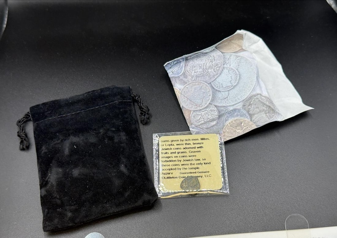 Maccabean Kings Bronze Widow's Mite, 135-37 B.C., Authenticated by Littleton: IMPORTANT, WE ONLY ACCEPT CREDIT CARDS UP TO $500 FOR ONLINE COIN PURCHASES. YOU CAN PAY ACH THROUGH PROXIBID, OR YOU CAN SEND A WIRE OR CERTIFIED CHECK. WE WILL HOLD ALL SHIPPING OF COINS FOR 10 DAYS