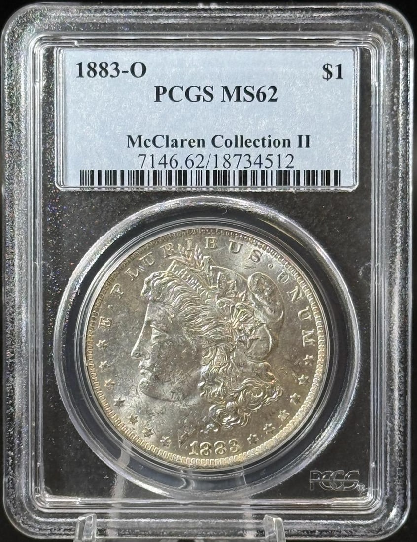 1883-O Morgan Dollar Coin MS62 PCGS Certified, $1, McLaren Collection II: IMPORTANT, WE ONLY ACCEPT CREDIT CARDS UP TO $500 FOR ONLINE COIN PURCHASES. YOU CAN PAY ACH THROUGH PROXIBID, OR YOU CAN SEND A WIRE OR CERTIFIED CHECK. WE WILL HOLD ALL SHIPPING OF COINS FOR 10 DAYS