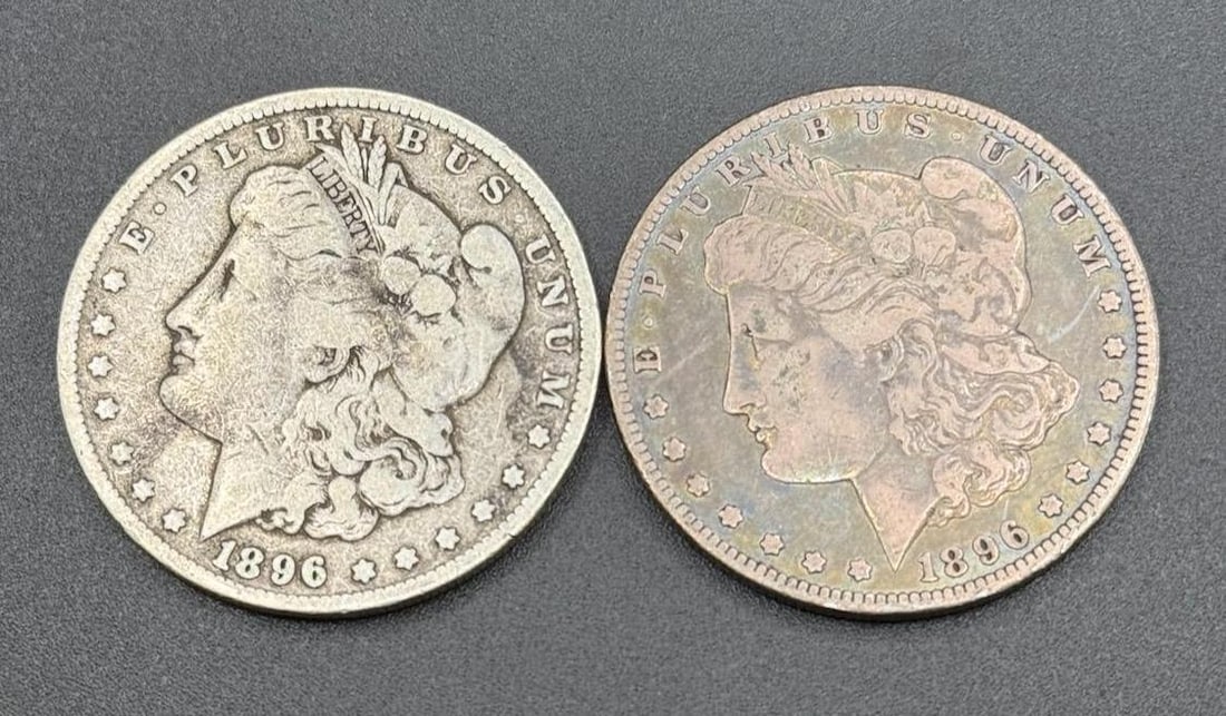 1896 and 1896-O US Morgan Silver Dollars, 90% silver (1 of 3)
