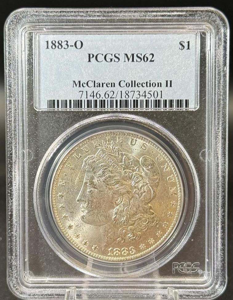 1883-O Morgan Dollar Coin MS62 PCGS Certified, $1, McLaren Collection II: IMPORTANT, WE ONLY ACCEPT CREDIT CARDS UP TO $500 FOR ONLINE COIN PURCHASES. YOU CAN PAY ACH THROUGH PROXIBID, OR YOU CAN SEND A WIRE OR CERTIFIED CHECK. WE WILL HOLD ALL SHIPPING OF COINS FOR 10 DAYS