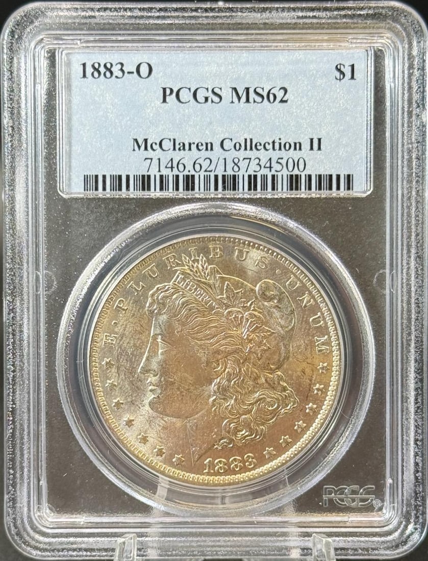 1883-O Morgan Dollar Coin MS62 PCGS Certified, $1, McLaren Collection II: IMPORTANT, WE ONLY ACCEPT CREDIT CARDS UP TO $500 FOR ONLINE COIN PURCHASES. YOU CAN PAY ACH THROUGH PROXIBID, OR YOU CAN SEND A WIRE OR CERTIFIED CHECK. WE WILL HOLD ALL SHIPPING OF COINS FOR 10 DAYS