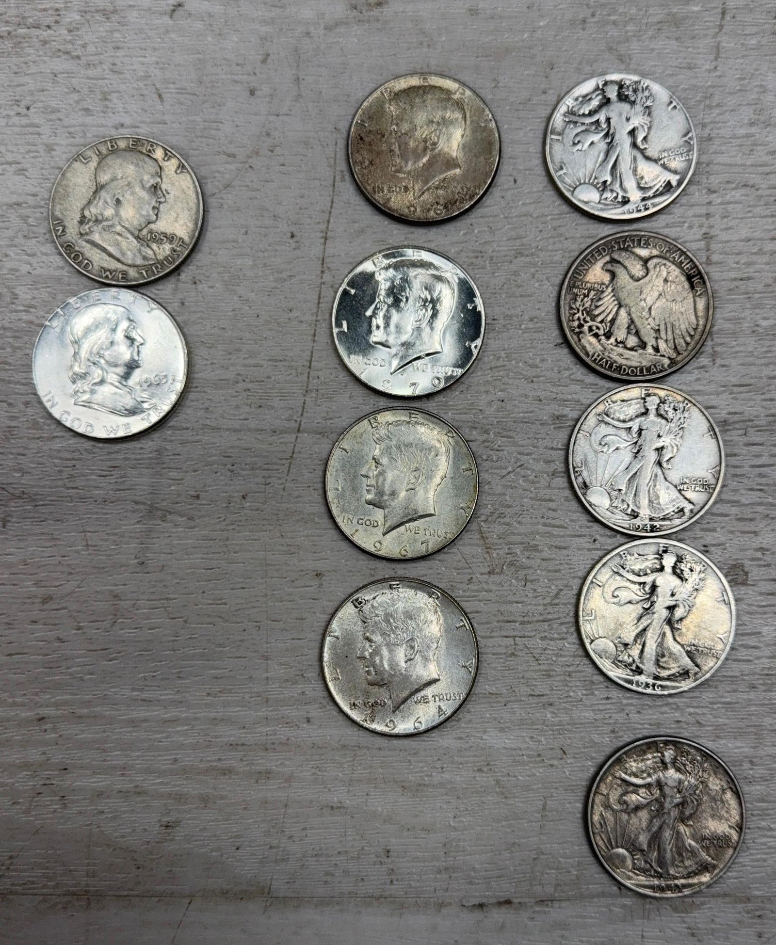 ASSORTED SILVER HALF DOLLARS.: IMPORTANT, WE ONLY ACCEPT CREDIT CARDS UP TO $500 FOR ONLINE COIN PURCHASES. YOU CAN PAY ACH THROUGH PROXIBID, OR YOU CAN SEND A WIRE OR CERTIFIED CHECK. WE WILL HOLD ALL SHIPPING OF COINS FOR 10