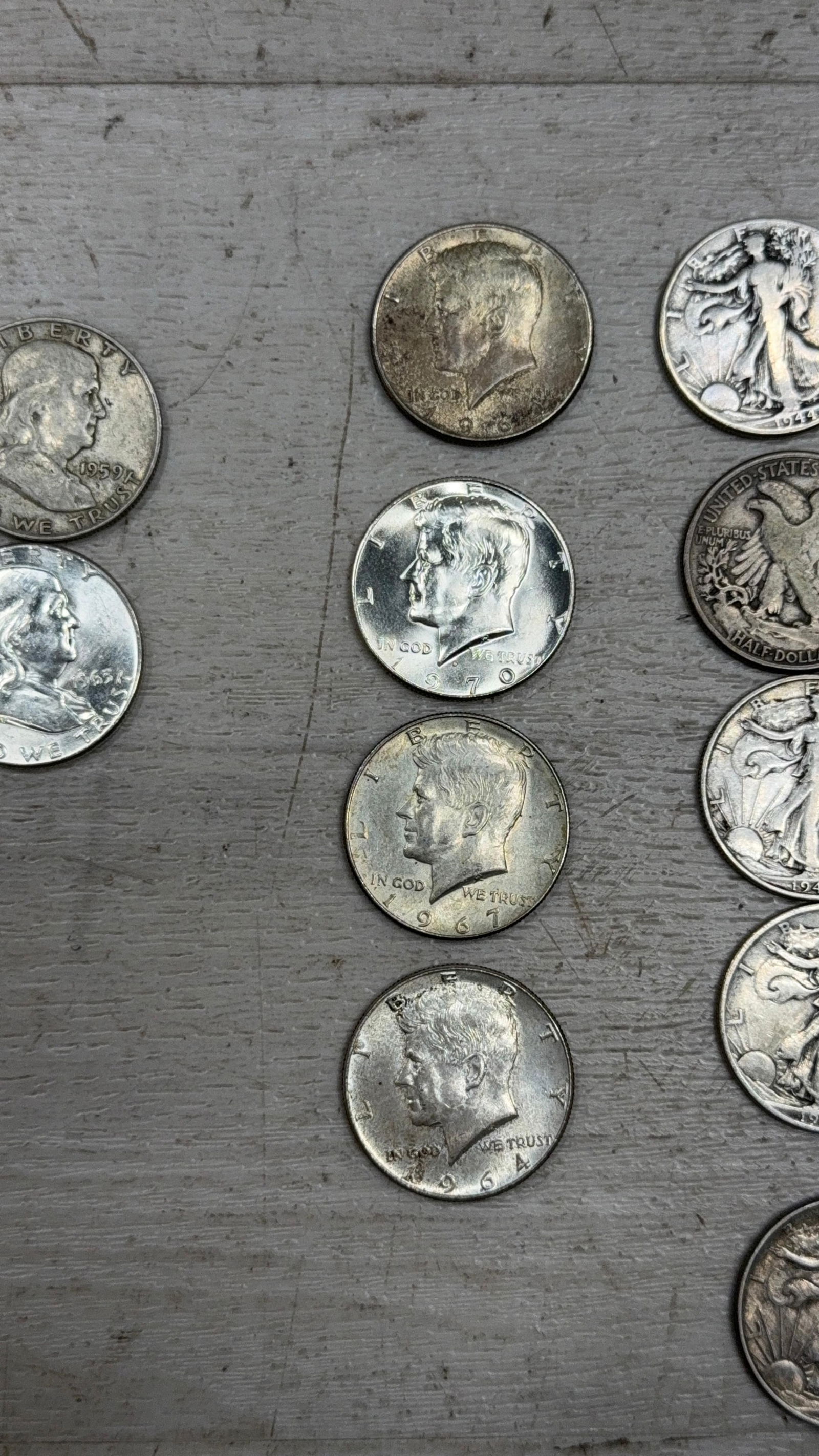 ASSORTED SILVER HALF DOLLARS. - 3