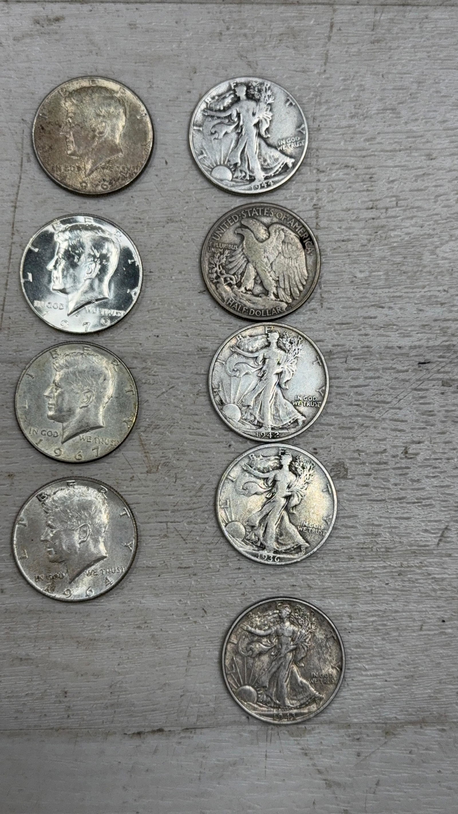 ASSORTED SILVER HALF DOLLARS. - 4