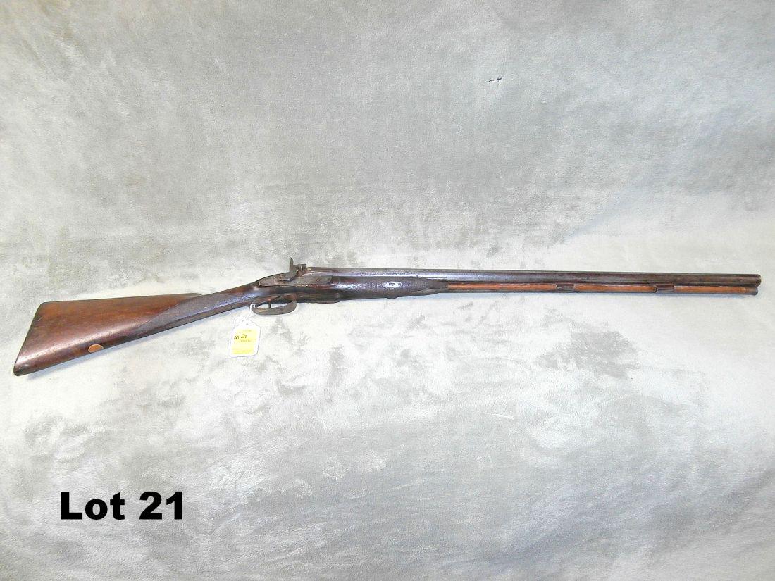 W&C Scott & Son Black Powder Dbl Brl Shotgun: W&C Scott & Son 12 Ga Black Powder Percussion Dbl Brl Shotgun in good condition - Antique