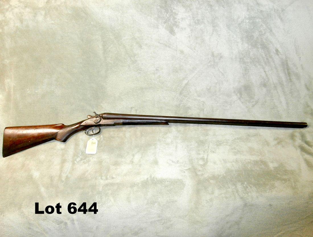 T. Barker Belgian shot gun: T. Barker Belgian Shot Gun 12Ga Hammer 32"Brl Sn182 Good Condition - C&R