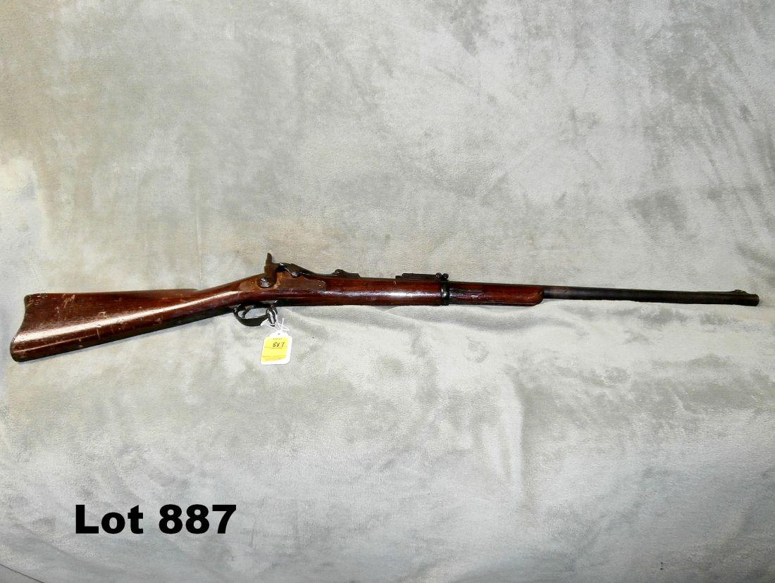 Springfield Trap Door Model 1878: Springfield Trap Door Model 1878 45-70Cal 25"Brl Sn301357 Cut Barrel Condition - C&R