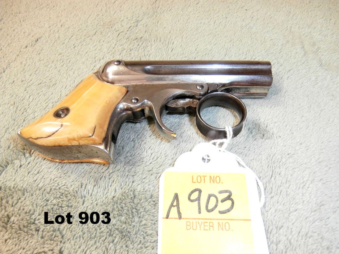 E. Remmington & Sons 5 Shot derringer: E. Remmington & Sons 5 Shot 22 caliber derringerwith pearl grips in good condition - C&R