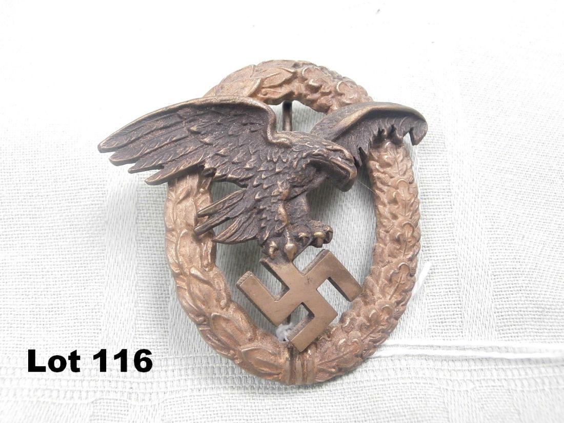 German WWII Luftwaffe Pilot Badge Jencker: German WWII Luftwaffe pilot badge Stamped C.E. Jencker Berlin S.W 2" height