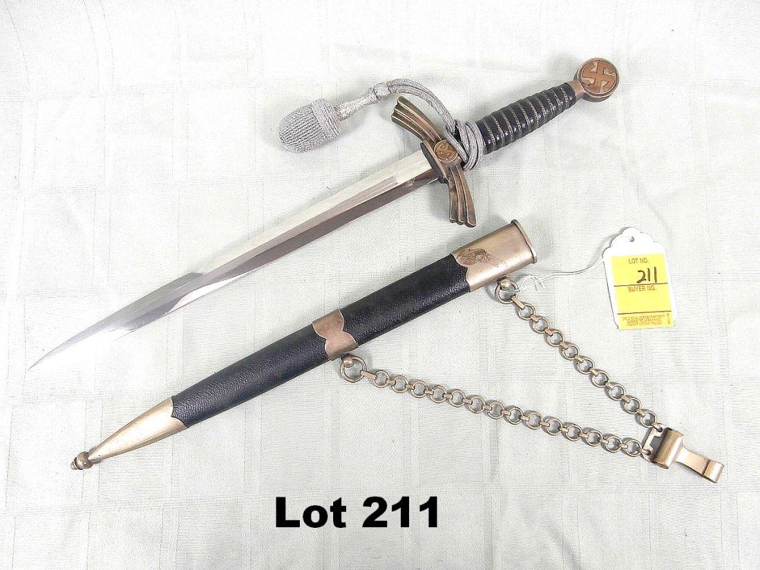 German WWII Luftwaffe 1St Model Dagger: German WWII Luftwaffe 1st model dagger nickel silver 19" long