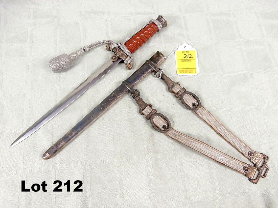German WWII Land Customs Army Officers Dagger: German WWII Land customs army officers dagger orange grips with scabbard and belt hook 16" long
