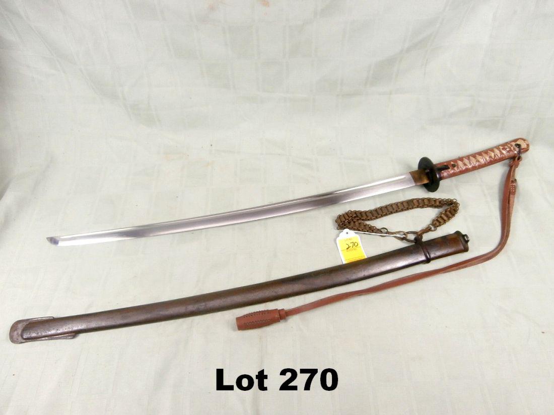 Japanese Landing Sword With Hanger: Japanese landing sword with hanger 38" long