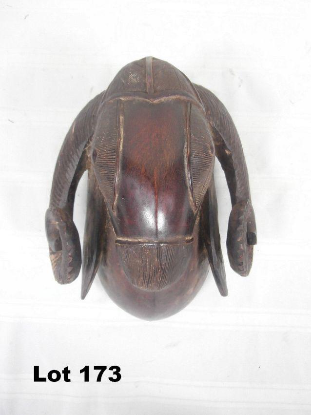 Carved Wood Animal Mask: Carved wood animal mask. 12.5"