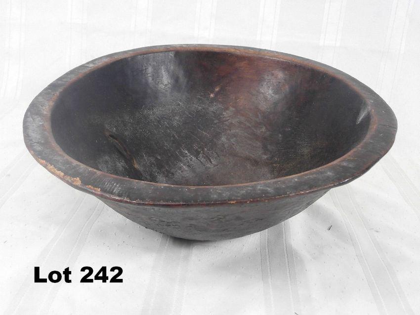 Carved Wood Bowl: Carved wood bowl 13" dia.