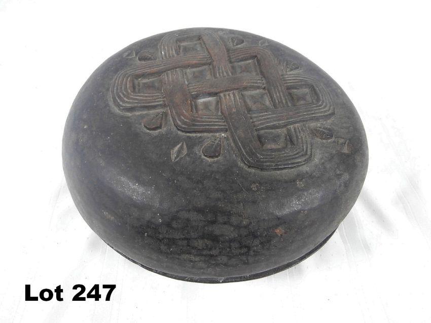 Wood Compartmentalized Bowl: Wood compartmentalized bowl with lid. 13.5 dia.