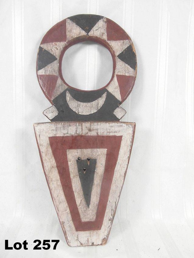Painted Wooden Plaque: Painted wooden plaque. 22" tall.